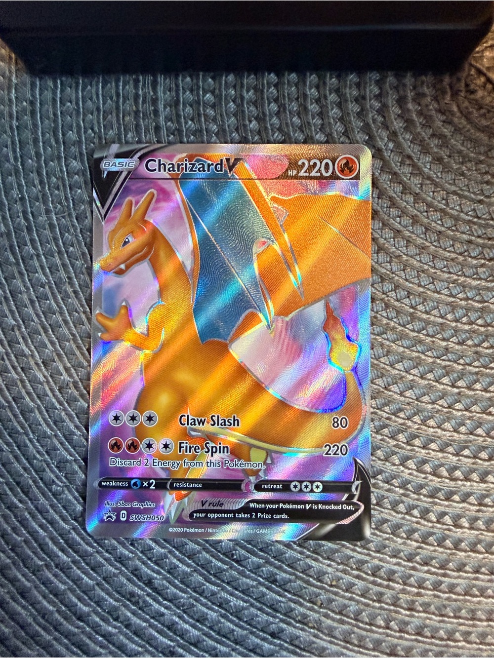 Pokemon Charizard V Holographic Card - Orange, Blue